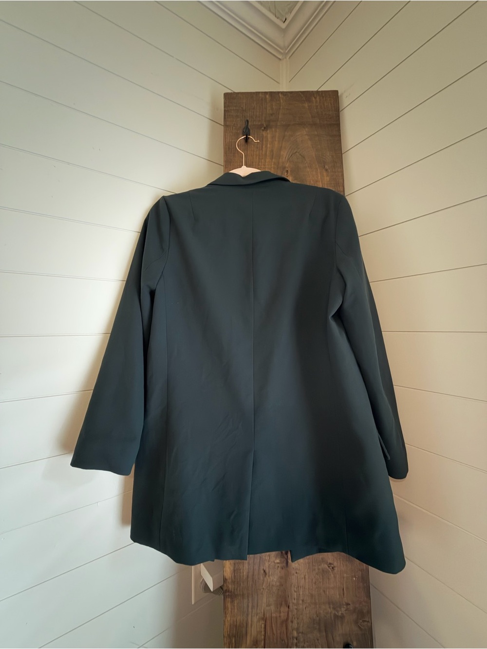 AllSaints Dark Green Open-Front Blazer - Picture 2 of 3